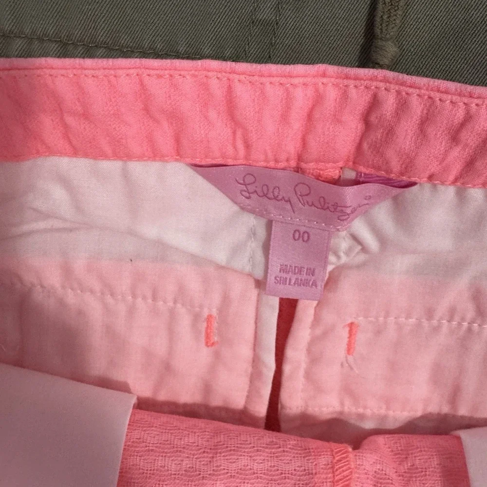 Lilly Pulitzer Magnolia Scallop Shorts Womens Size 00 Solid‎ Pink Style 13049